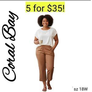 Coral Bay Women's Ankle Cropped Jeans in Brown